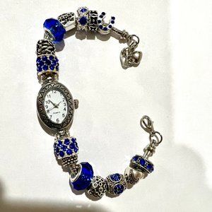 ROYAL BLUE EUROPEAN BEADED WATCH